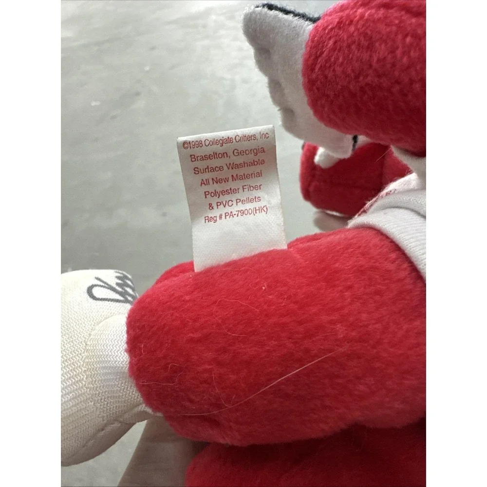 1998 Vintage, Arkansas Razorbacks, Big Red Plush Beanie Stuffed Animal, College
